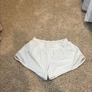 Lululemon Athletica White Athletic Shorts Lightweight Elastic Waist